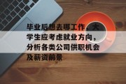 毕业后想去哪工作，大学生应考虑就业方向，分析各类公司供职机会及薪资前景