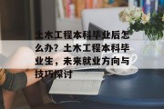 土木工程本科毕业后怎么办？土木工程本科毕业生，未来就业方向与技巧探讨
