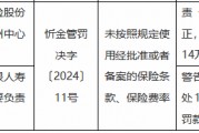 农银人寿忻州中心支公司被罚14万元：未按照规定使用经批准或者备案的保险条款、保险费率