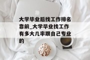 大学毕业后找工作排名靠前_大学毕业找工作有多大几率跟自己专业的
