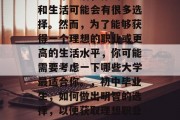 初中毕业后，你的学习和生活可能会有很多选择。然而，为了能够获得一个理想的职业或更高的生活水平，你可能需要考虑一下哪些大学最适合你。，初中毕业生，如何做出明智的选择，以便获取理想职业或提高生活水平?