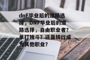 dnF毕业后的道路选择，DNF毕业后的道路选择，自由职业者？单打独斗？还是转行成为其他职业？