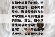 在初中毕业的时候，学生可以选择一些不同的专业。选择专业的方向对学生的未来有着重要的影响。那么，初中毕业生可以考虑学什么专业呢？，初中毕业生可选专业，未来职业规划