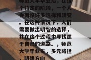 师范大学毕业后，在这个特定的阶段，一个人会面临许多选择和转变。在这种情况下，人们需要做出明智的选择，并在这个过程中寻找属于自己的道路。，师范大学毕业生，多元路径，明确方向