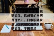 日语水平在日本职场上有所提升？全职或半职研究生，你想要的学历是什么？，日本职场发展，全职研究生或半职研究生，学历需求