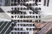 毕业是人生的一个重要阶段，它标志着你从一个青年走向成年，迈向未来的生活。毕业后，每个人都会经历许多不同的变化和挑战，以下是几个可能的结果。，职场生涯，毕业生的转变与发展路径