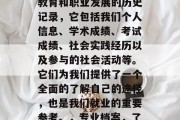 毕业档案是我们对个人教育和职业发展的历史记录，它包括我们个人信息、学术成绩、考试成绩、社会实践经历以及参与的社会活动等。它们为我们提供了一个全面的了解自己的途径，也是我们就业的重要参考。，专业档案，了解自我，就业指导