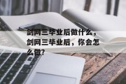 剑网三毕业后做什么，剑网三毕业后，你会怎么做？