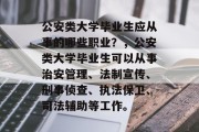 公安类大学毕业生应从事的哪些职业？，公安类大学毕业生可以从事治安管理、法制宣传、刑事侦查、执法保卫、司法辅助等工作。