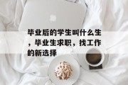 毕业后的学生叫什么生，毕业生求职，找工作的新选择