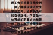 理工大学毕业生毕业后，除了继续攻读研究生学位之外，还有很多可能性供选择。下面是一些可能的职业方向和建议，理工大学毕业生职业规划，多元化选择与职业发展建议