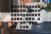 师范大学毕业后应选择的专业方向，师范大学毕业生可选择的就业专业主要有，教育学、经济学、法学、管理学、文学、艺术等。