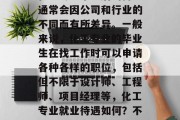 化工专业毕业后的待遇通常会因公司和行业的不同而有所差异。一般来说，化工专业的毕业生在找工作时可以申请各种各样的职位，包括但不限于设计师、工程师、项目经理等，化工专业就业待遇如何？不同行业适合哪些职位？