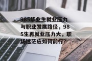 985毕业生就业压力与职业发展路径，985生再就业压力大，职场迷茫应如何前行？