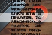 初中毕业后，我们面临的抉择更多。在众多的高中和大学中，有哪些学校能让我们发挥出自己的优势？接下来，我们将从教育质量、专业选择以及校园文化三个方面进行分析。，初中生升学攻略，如何选择最适合自己的高中与大学