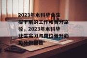 2023年本科毕业生提干后的工作和晋升路径，2023年本科毕业生实习与岗位晋升趋势分析报告
