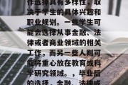哈佛商学院毕业后的工作选择具有多样性，取决于学生的具体兴趣和职业规划。一些学生可能会选择从事金融、法律或者商业领域的相关工作，而另一些人则可能将重心放在教育或科学研究领域。，毕业后的选择，金融、法律或商科的多样化路径