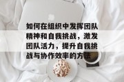 如何在组织中发挥团队精神和自我挑战，激发团队活力，提升自我挑战与协作效率的方法