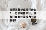 刃影装备毕业后打什么？，刃影装备毕业，准备打职业还是成为一名新手?