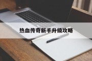 热血传奇新手升级攻略