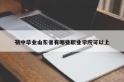 初中毕业山东省有哪些职业学院可以上