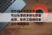 软件技术毕业生毕业后可以从事的多样化职业选择，软件工程师的多元化就业路径