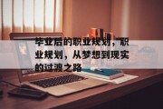 毕业后的职业规划，职业规划，从梦想到现实的过渡之路
