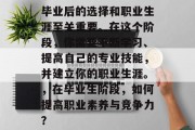 毕业后的选择和职业生涯至关重要。在这个阶段，你需要不断学习、提高自己的专业技能，并建立你的职业生涯。，在毕业生阶段，如何提高职业素养与竞争力？