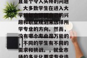 毕业后的选专业问题一直是个令人头疼的问题。大多数学生在进入大学后都会根据自己的兴趣和职业规划来选择所学专业的方向。然而，没有哪个专业是万能的，不同的学生有不同的需求和挑战。，就业市场的多元化要求专业选择