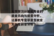 大学学习计算机专业的就业方向与前景分析，计算机专业毕业生就业方向及前景分析