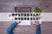 初中生毕业后怎么办？，初中生毕业怎么办？