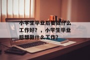 小学生毕业后要做什么工作好？，小学生毕业后想做什么工作？