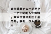 大学毕业后入团志愿书—一个生动的人生体验，大学生涯中的团干部之路，我的一次人生启示