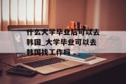 什么大学毕业后可以去韩国_大学毕业可以去韩国找工作吗