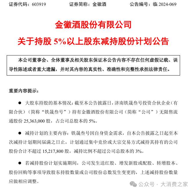 金徽酒股权质押高企、被减持,合同负债攀升背后是否施压经销商?