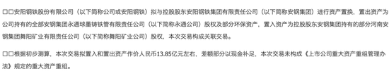 600569,重大资产重组
