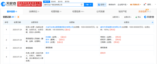 万达转让滁州万达广场投资公司