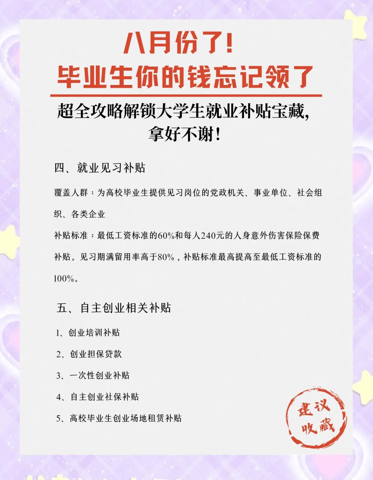 大学毕业后都有什么补贴(大学毕业后有什么补助可以申领)