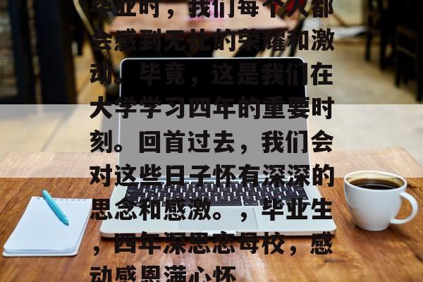 毕业时,我们每个人都会感到无比的荣耀和激动。毕竟,这是我们在大学学习四年的重要时刻。回首过去,我们会对这些日子怀有深深的思念和感激。,毕业生,四年深思恋母校,感动感恩满心怀 毕业时,我们每个人都会感到无比的荣耀和激动。毕竟,这是我们在大学学习四年的重要时刻。回首过去,我们会对这些日子怀有深深的思念和感激。,毕业生,四年深思恋母校,感动感恩满心怀