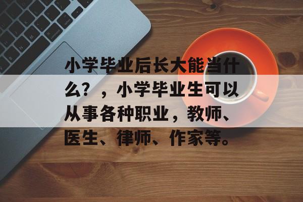 小学毕业后长大能当什么？，小学毕业生可以从事各种职业，教师、医生、律师、作家等。