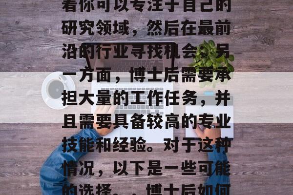 博士后在找工作时经常会面临很多选择。一方面，博士后的身份意味着你可以专注于自己的研究领域，然后在最前沿的行业寻找机会；另一方面，博士后需要承担大量的工作任务，并且需要具备较高的专业技能和经验。对于这种情况，以下是一些可能的选择。，博士后如何选择工作岗位？专注与挑战并存的专业发展路径——你值得拥有吗?