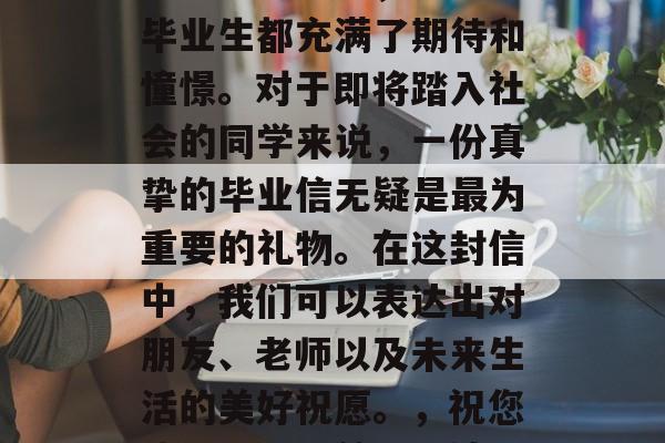 毕业季的到来，让每个毕业生都充满了期待和憧憬。对于即将踏入社会的同学来说，一份真挚的毕业信无疑是最为重要的礼物。在这封信中，我们可以表达出对朋友、老师以及未来生活的美好祝愿。，祝您毕业快乐，前程似锦！
