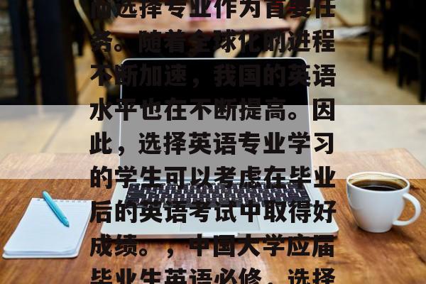 毕业后的考试是中国大学毕业生的必经阶段，而选择专业作为首要任务。随着全球化的进程不断加速，我国的英语水平也在不断提高。因此，选择英语专业学习的学生可以考虑在毕业后的英语考试中取得好成绩。，中国大学应届毕业生英语必修，选择专业与准备英语考试的重要性