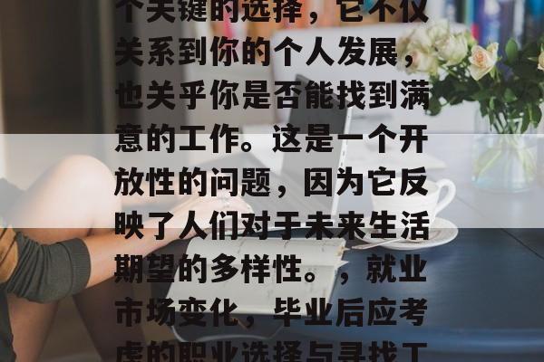 毕业后的职业选择是一个关键的选择,它不仅关系到你的个人发展,也关乎你是否能找到满意的工作。这是一个开放性的问题,因为它反映了人们对于未来生活期望的多样性。,就业市场变化,毕业后应考虑的职业选择与寻找工作的关键因素 毕业后的职业选择是一个关键的选择,它不仅关系到你的个人发展,也关乎你是否能找到满意的工作。这是一个开放性的问题,因为它反映了人们对于未来生活期望的多样性。,就业市场变化,毕业后应考虑的职业选择与寻找工作的关键因素