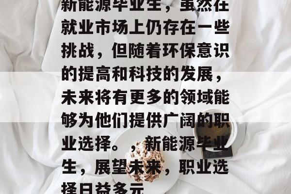 新能源毕业生，虽然在就业市场上仍存在一些挑战，但随着环保意识的提高和科技的发展，未来将有更多的领域能够为他们提供广阔的职业选择。，新能源毕业生，展望未来，职业选择日益多元