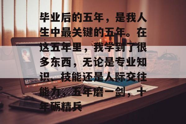 毕业后的五年，是我人生中最关键的五年。在这五年里，我学到了很多东西，无论是专业知识、技能还是人际交往能力，五年磨一剑，十年砺精兵